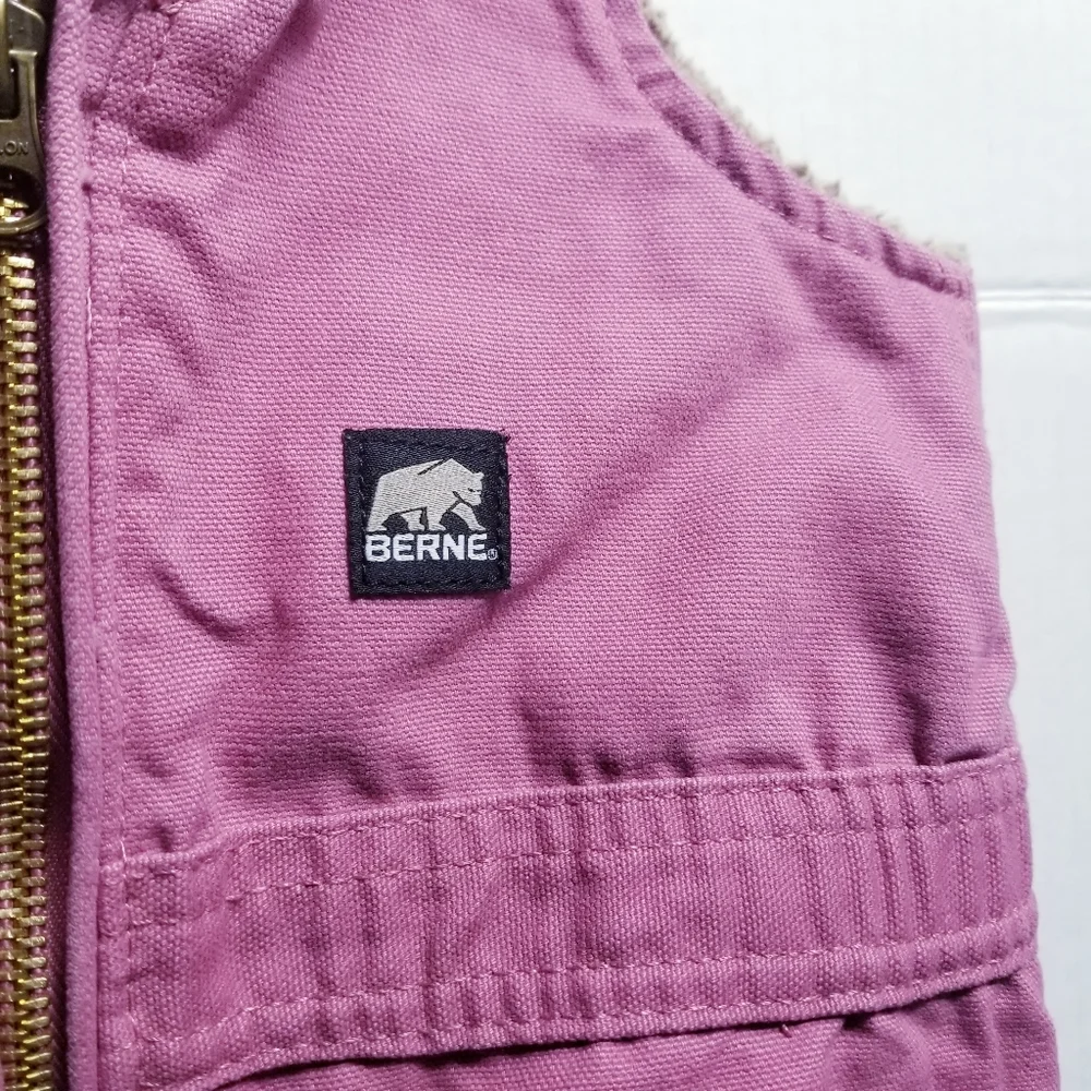 BERNE GIRL'S PINK INSULATED BIB OVERALLS SIZE 24 MONTHS
